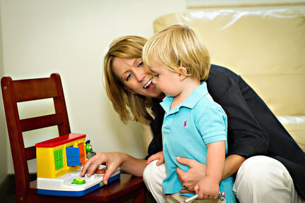 Dr. Kelderman takes a child through an autism evaluation.